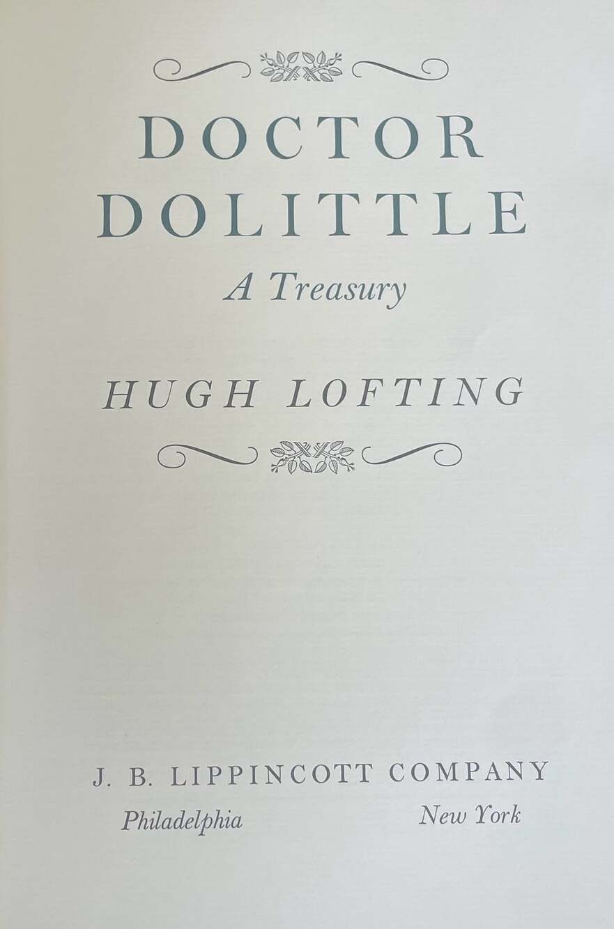 Doctor Dolittle A Treasury Hugh Lofting 1967 Book